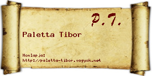 Paletta Tibor névjegykártya